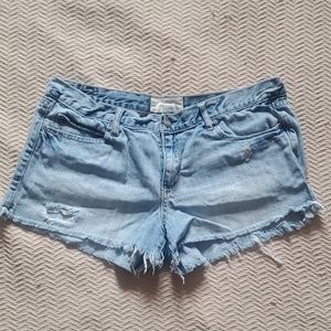 Cutoff jean shorts
